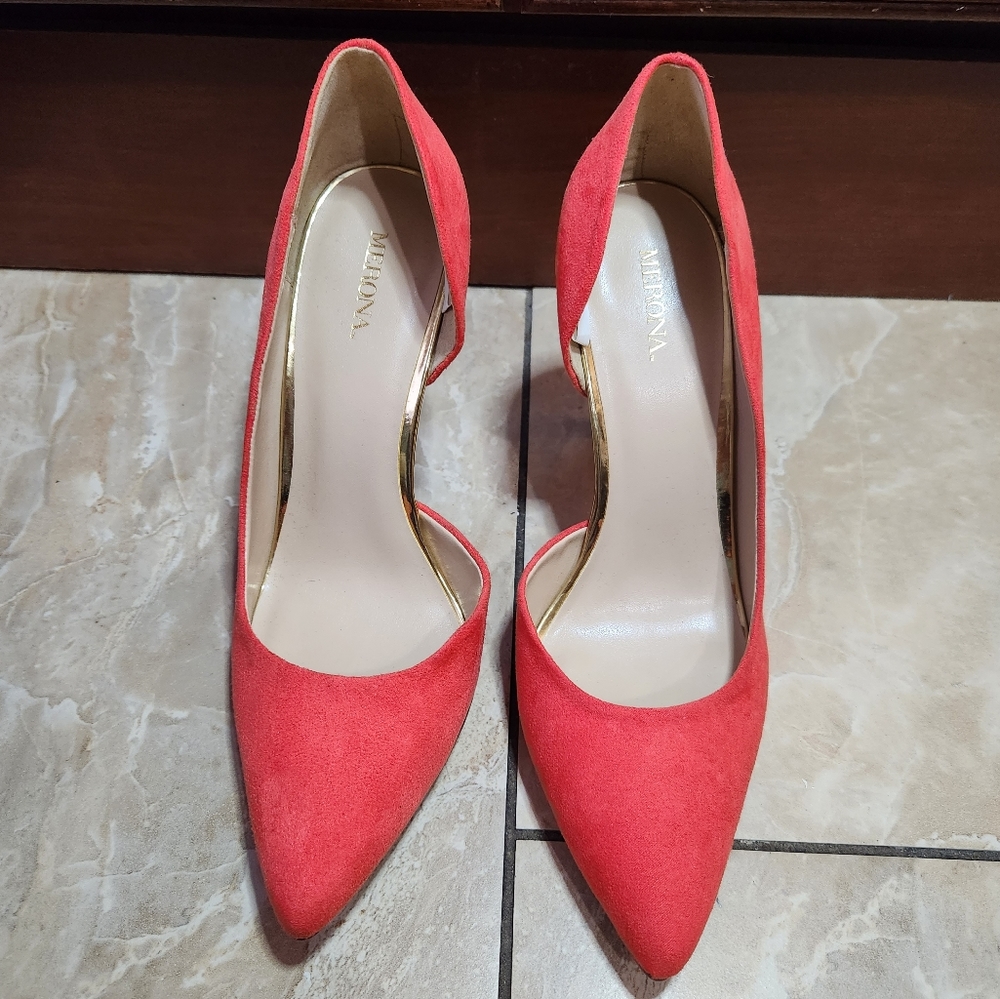 Faux-Suede Dress High Heel Pumps